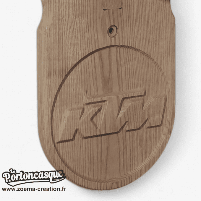 Support casque moto en bois – Modèle KTM