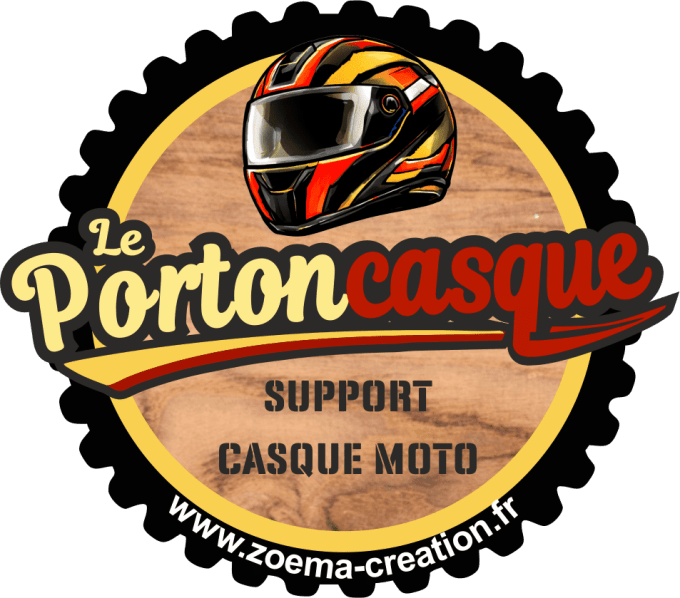 Porte casque moto mural en bois – Modèle RIDE SAFE COME HOME
